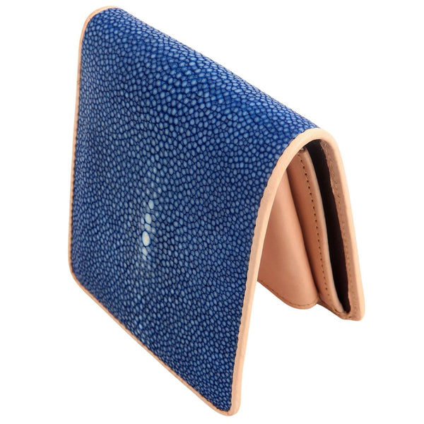 Blue Stingray Skin Leather Long Wallet