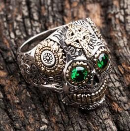 Sterling Silver Sugar Skull Ring